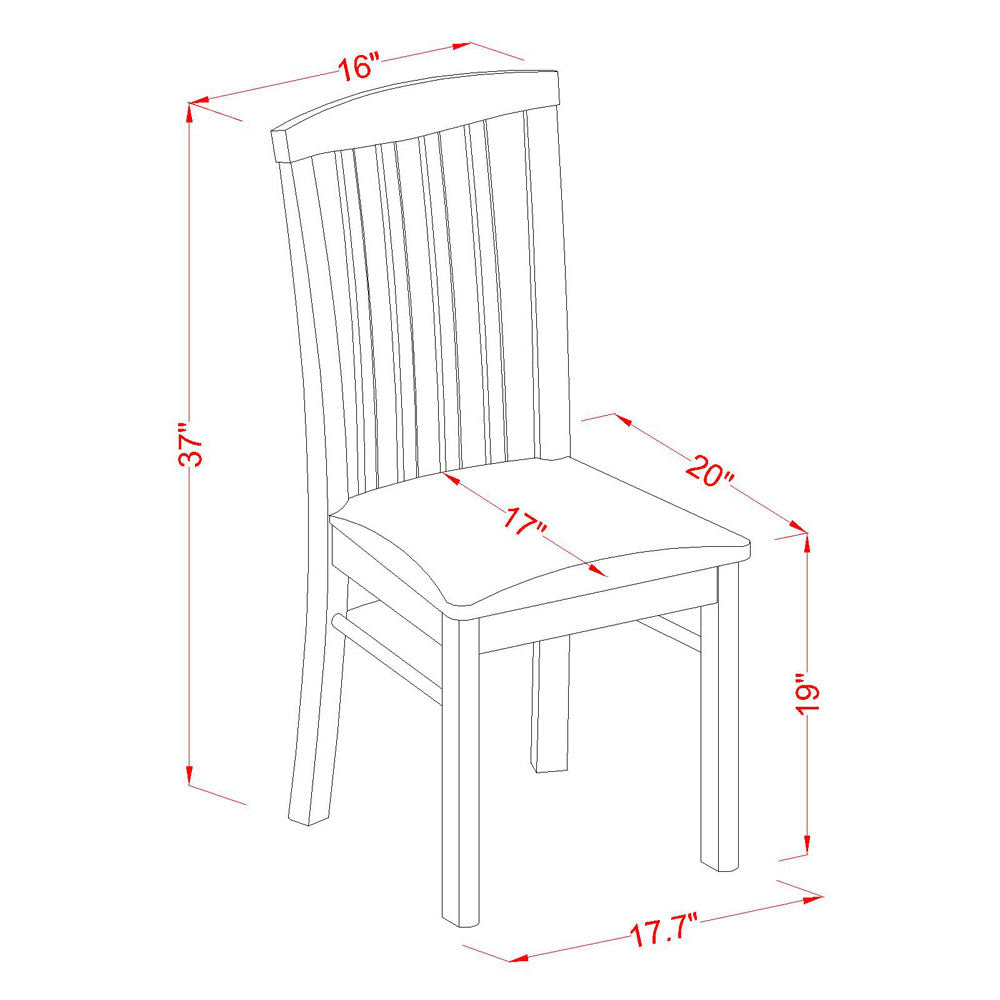 HLC-CAP-LC Hartland Dining Chair with Faux Leather Seat in Cappuccino Finish