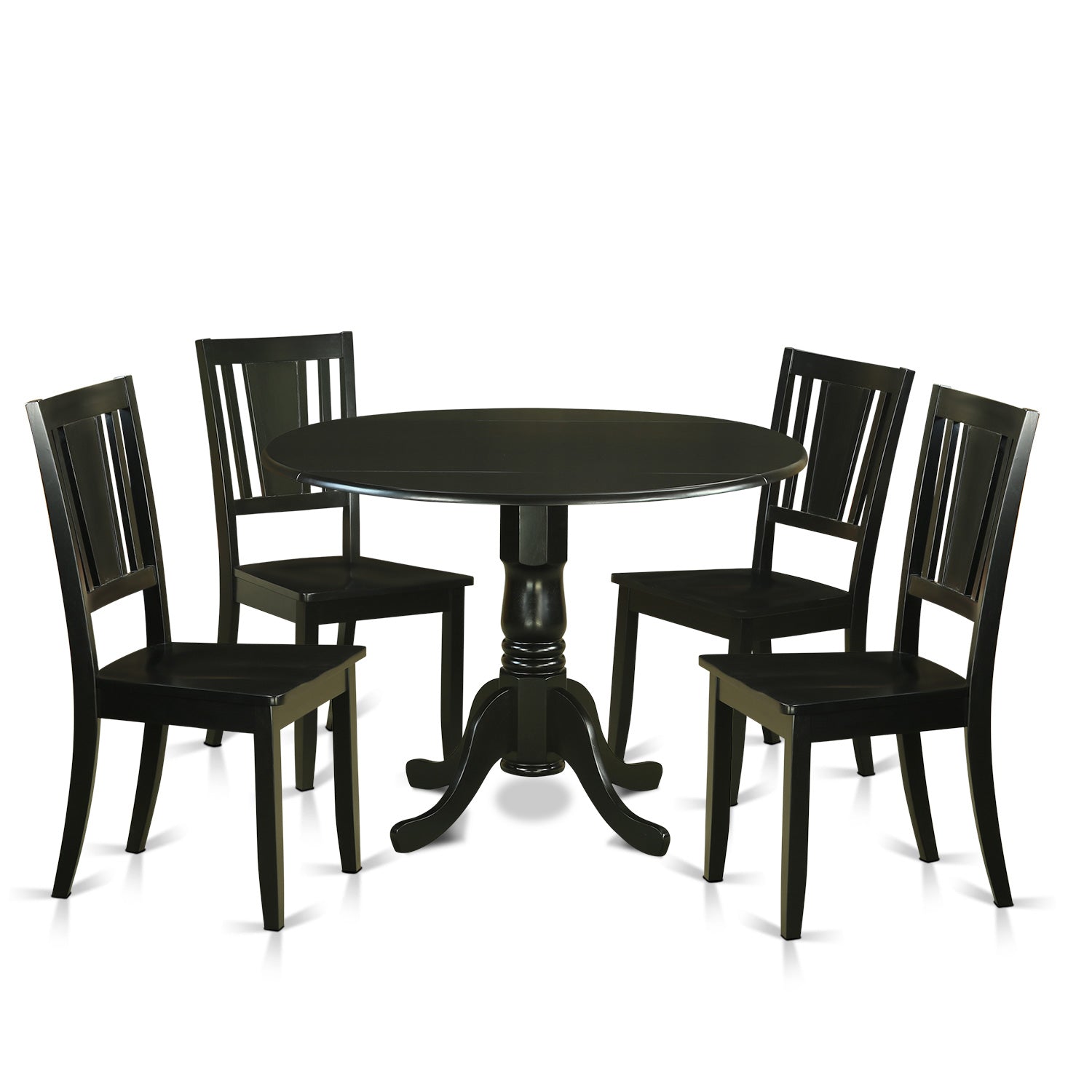 DLDU5-BLK-W 5 PC Dining room set for 4-Small Kitchen Table and 4 Kitchen Chairs
