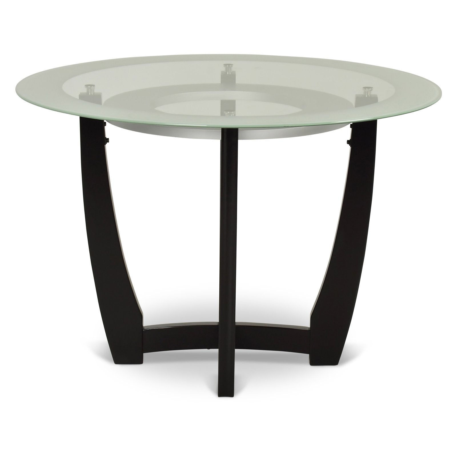 Steve Silver Verano 45" Round Glass Top Dining Table in Espresso Finish Base