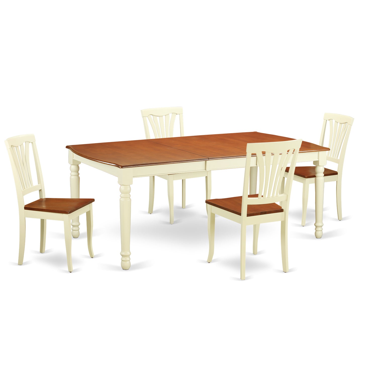 DOAV5-WHI-W 5 PC dinette Table set - Kitchen Table and 4 Dining Chairs