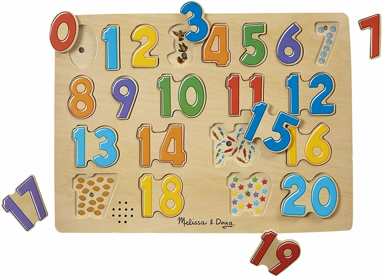 Melissa & Doug Numbers 1 - 20 Sound Wooden Puzzle 339
