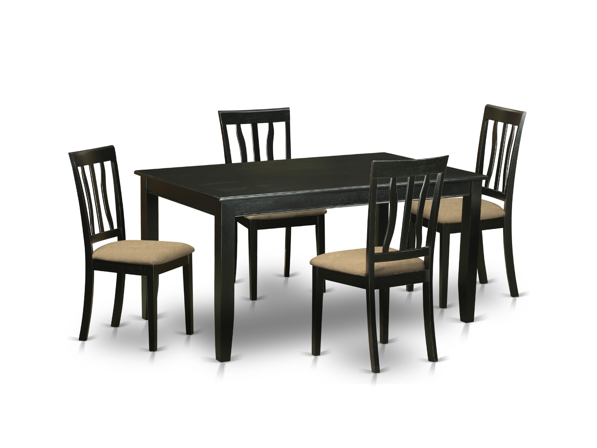DUAN5-BLK-C 5 PC Table and chair set for 4-Dining Table and 4 Dining Chairs