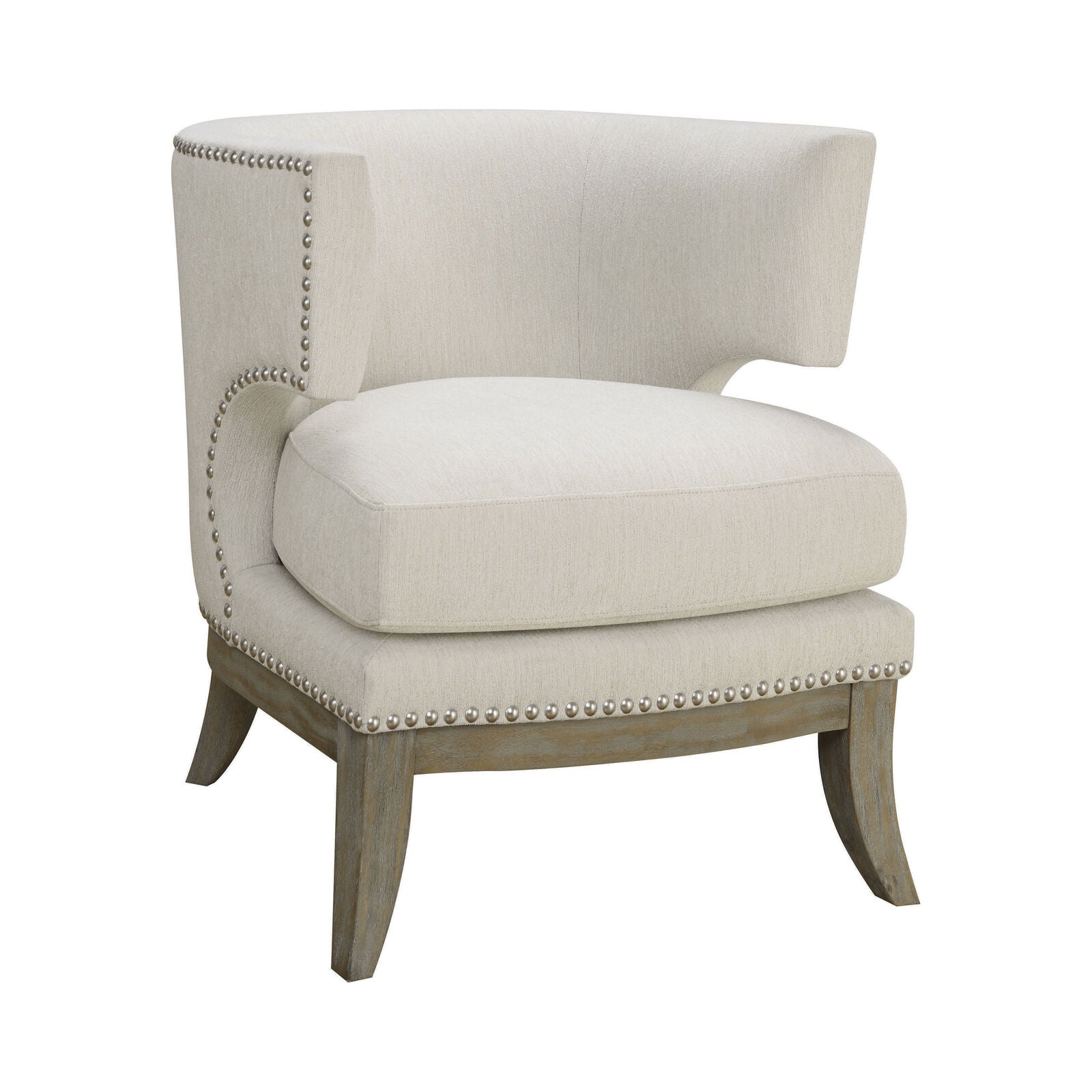 Jordan Dominic Barrel Back Accent Chair White and Weathered Grey