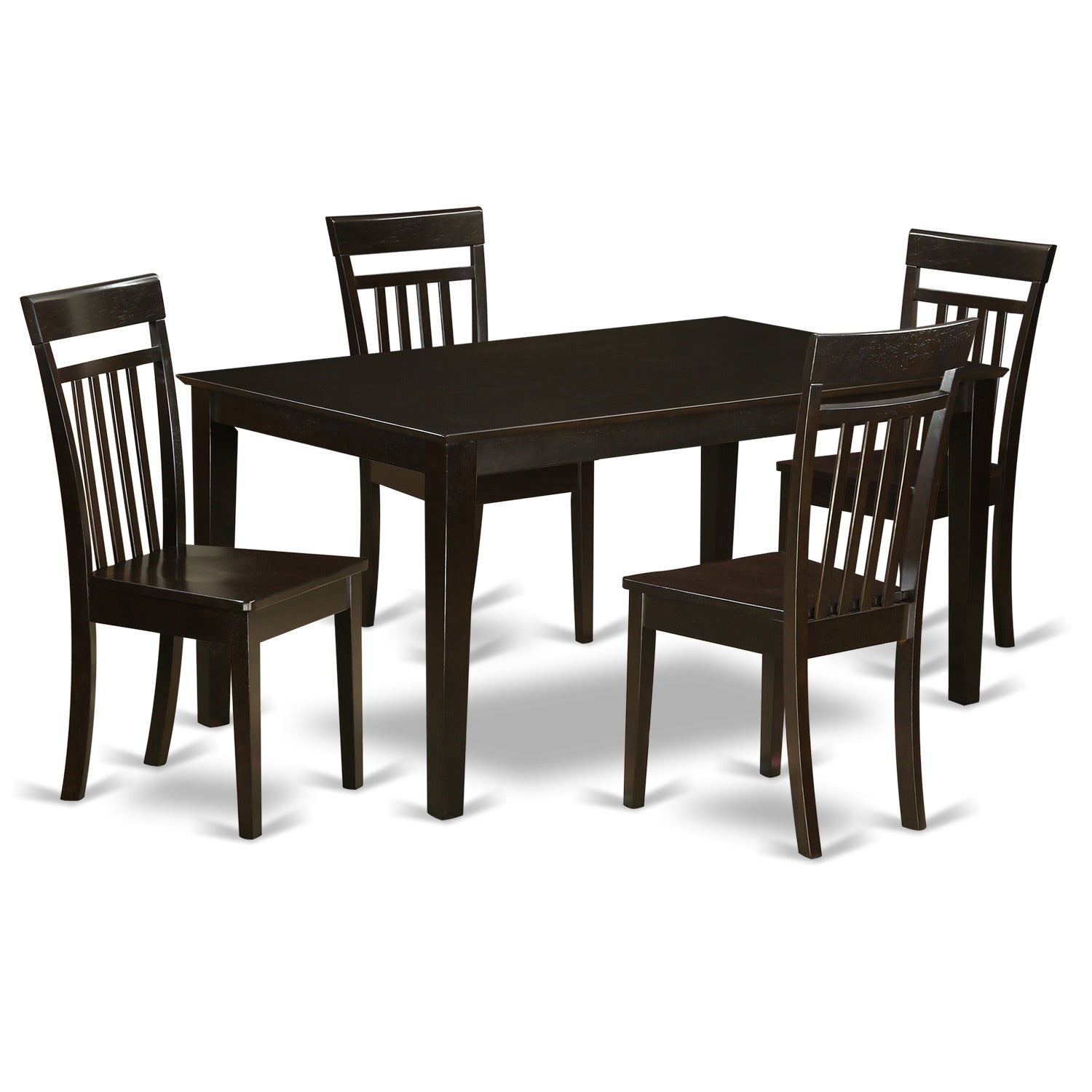 CAP5S-CAP-W 5 Pc Kitchen table set for 4 set-Kitchen Table and 4 Kitchen Dining Chairs