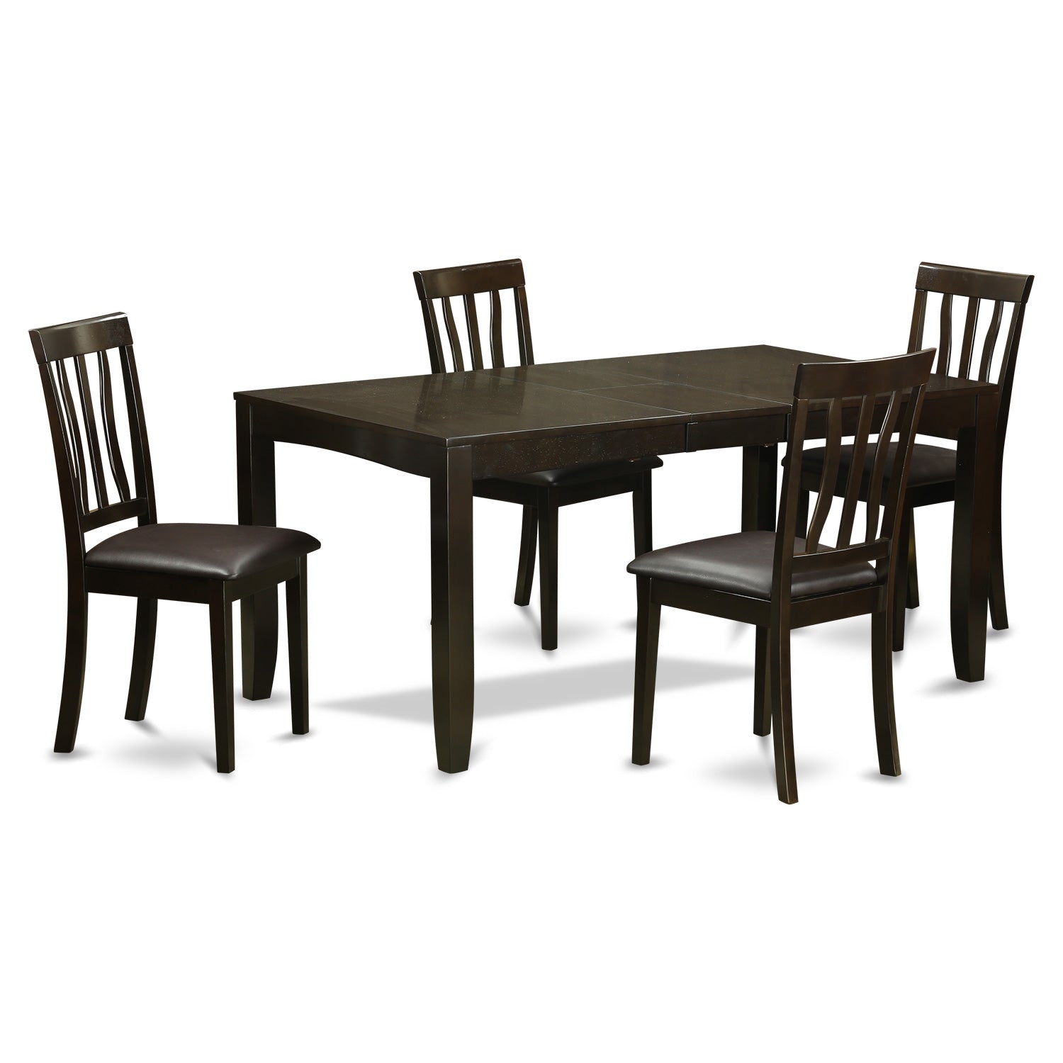 LYAN5-CAP-LC 5 Pc Dining set-Dining Table with Leaf and 4 Dining Chairs