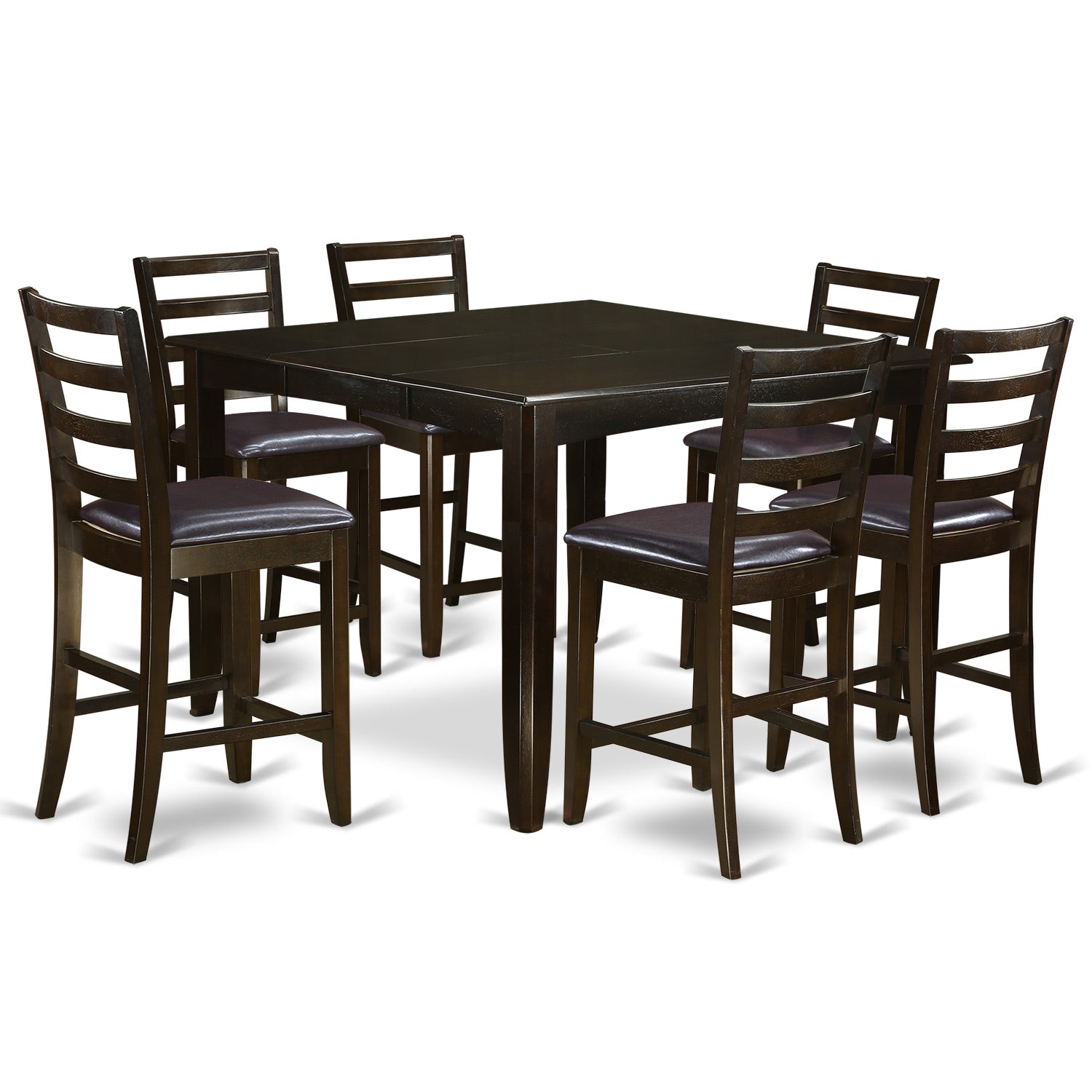 FAIR7-CAP-LC 7 Pc pub Table set- Table and 6 Kitchen counter Chairs