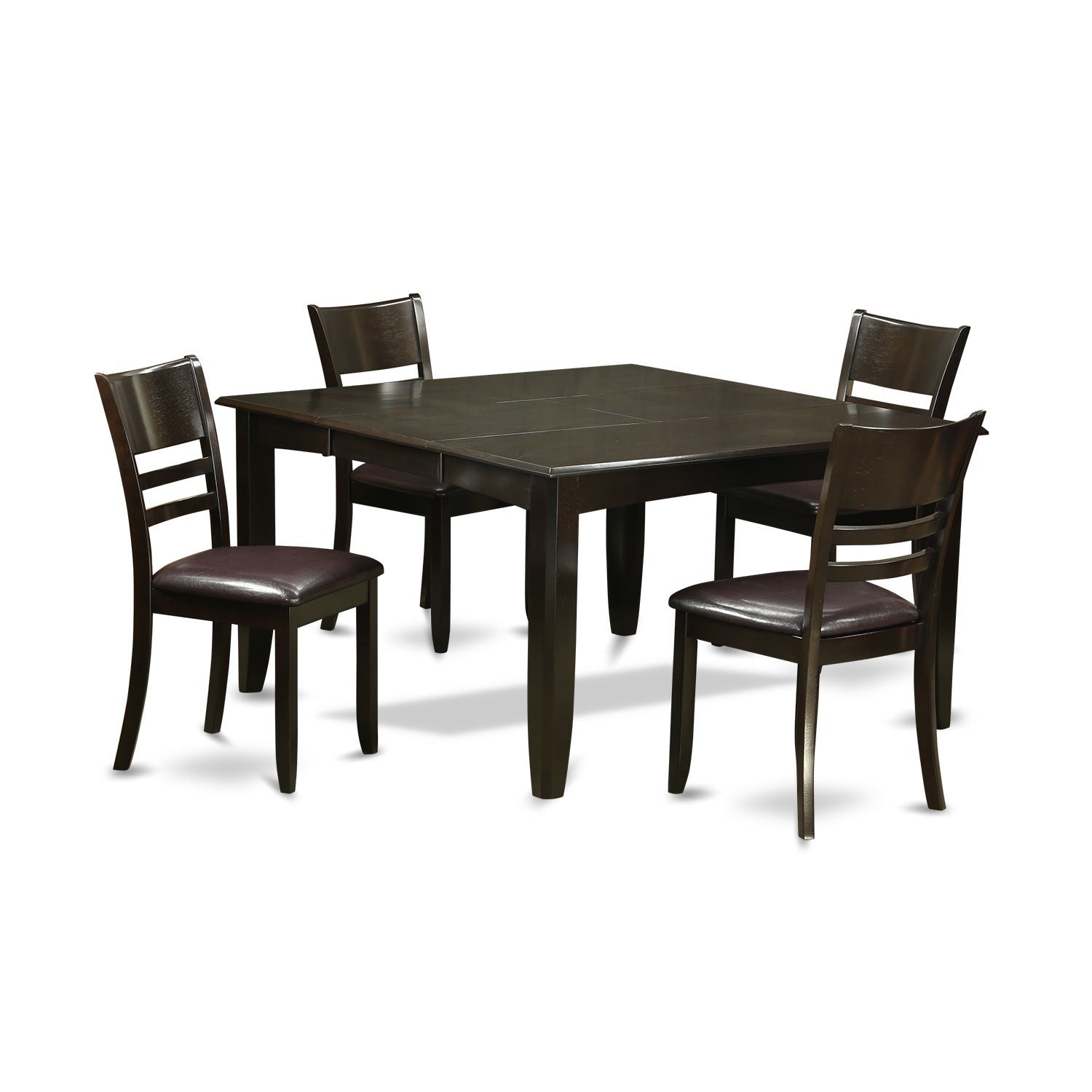 PFLY5-CAP-LC 5 Pc Dining room set-Dinette Table with Leaf and 4 Dinette Chairs.
