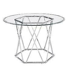 Escondido Modern Glass Top 5-Piece Dining Set with Black Chairs