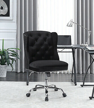 Julius Upholstered Tufted Office Chair Black and Chrome