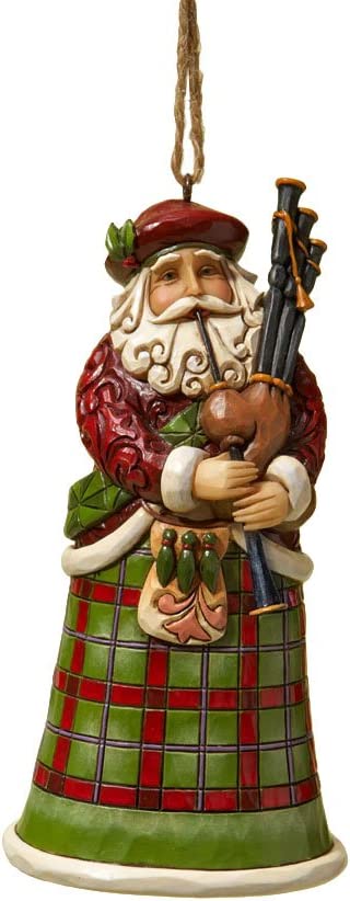 Jim Shore Heartwood Creek Scottish Santa Stone Resin Hanging Ornament