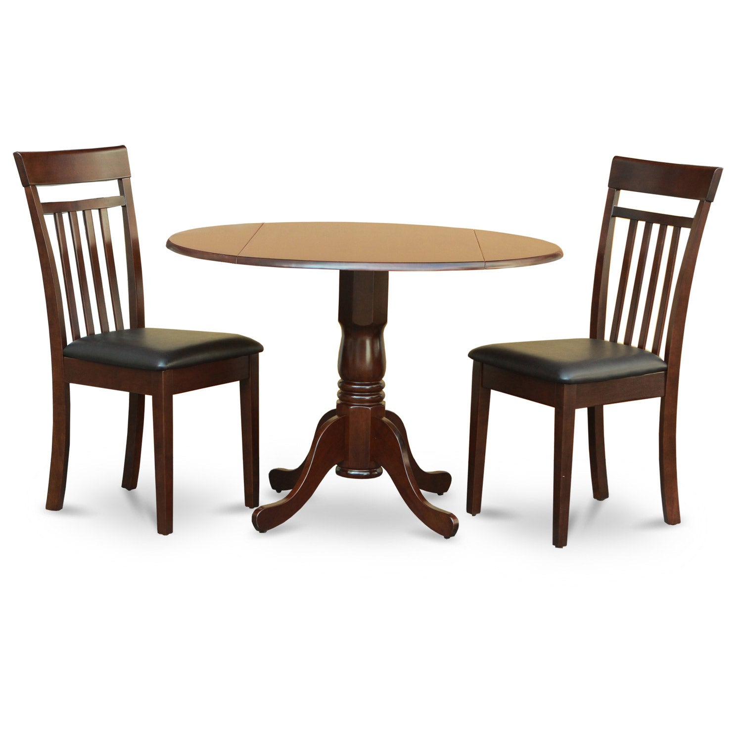 DLCA3-MAH-LC 3 PC Kitchen nook Dining set-drop leaf Table and 2 Dining Chairs