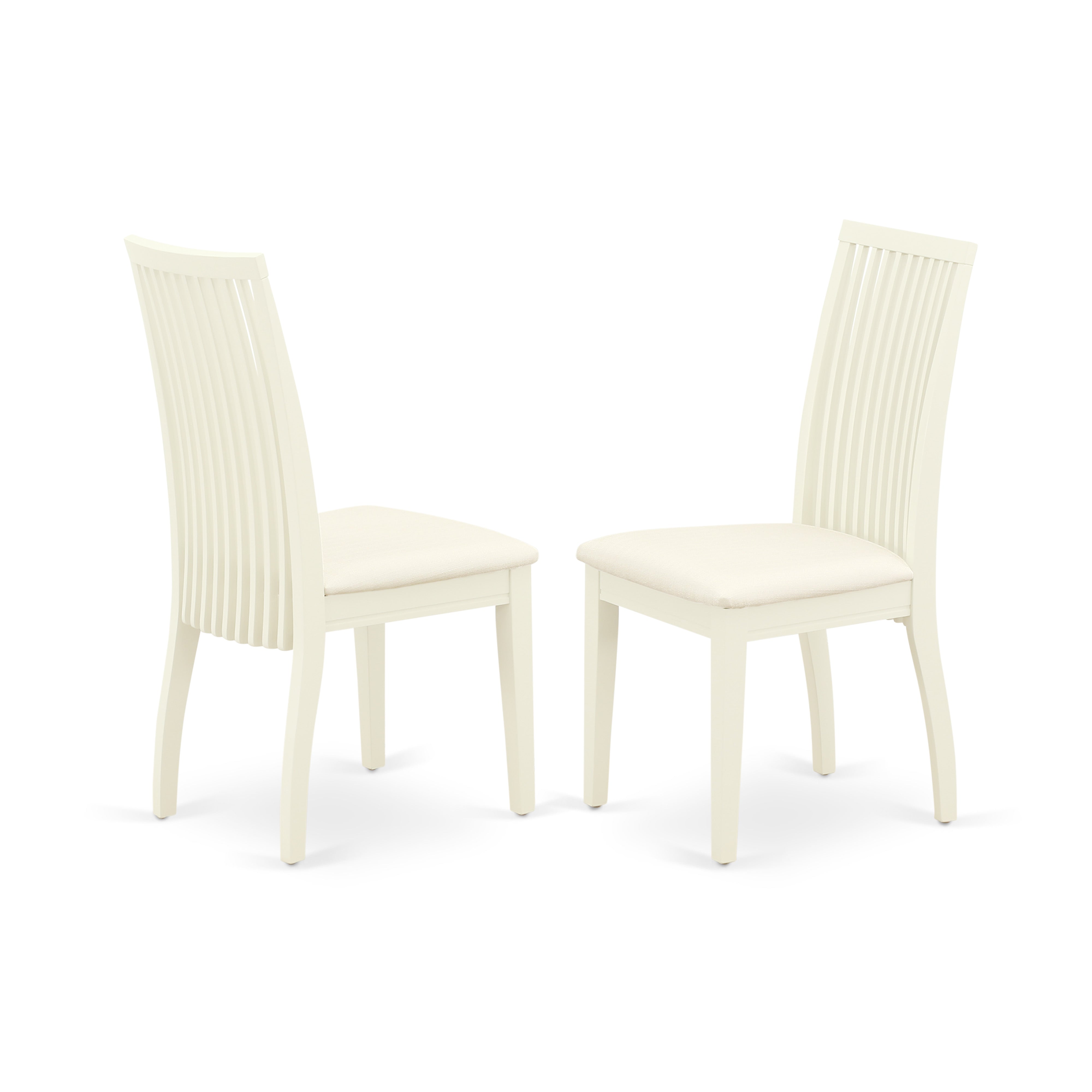 ANIP5-LWH-C 5Pc Dining Set Includes a Round Dinette Table and Four Microfiber Seat Dining Chairs, Linen White Finish