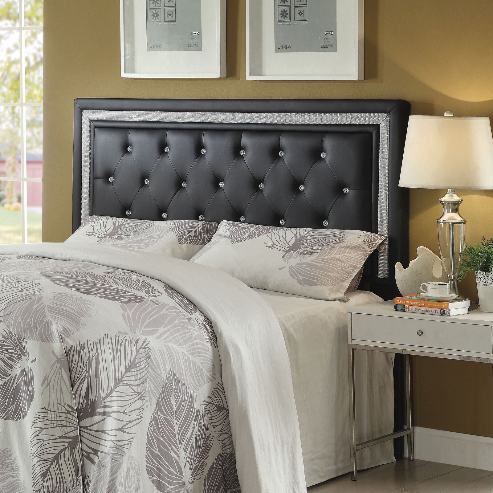 Coaster Andenne King Tufted Upholstered Headboard Black