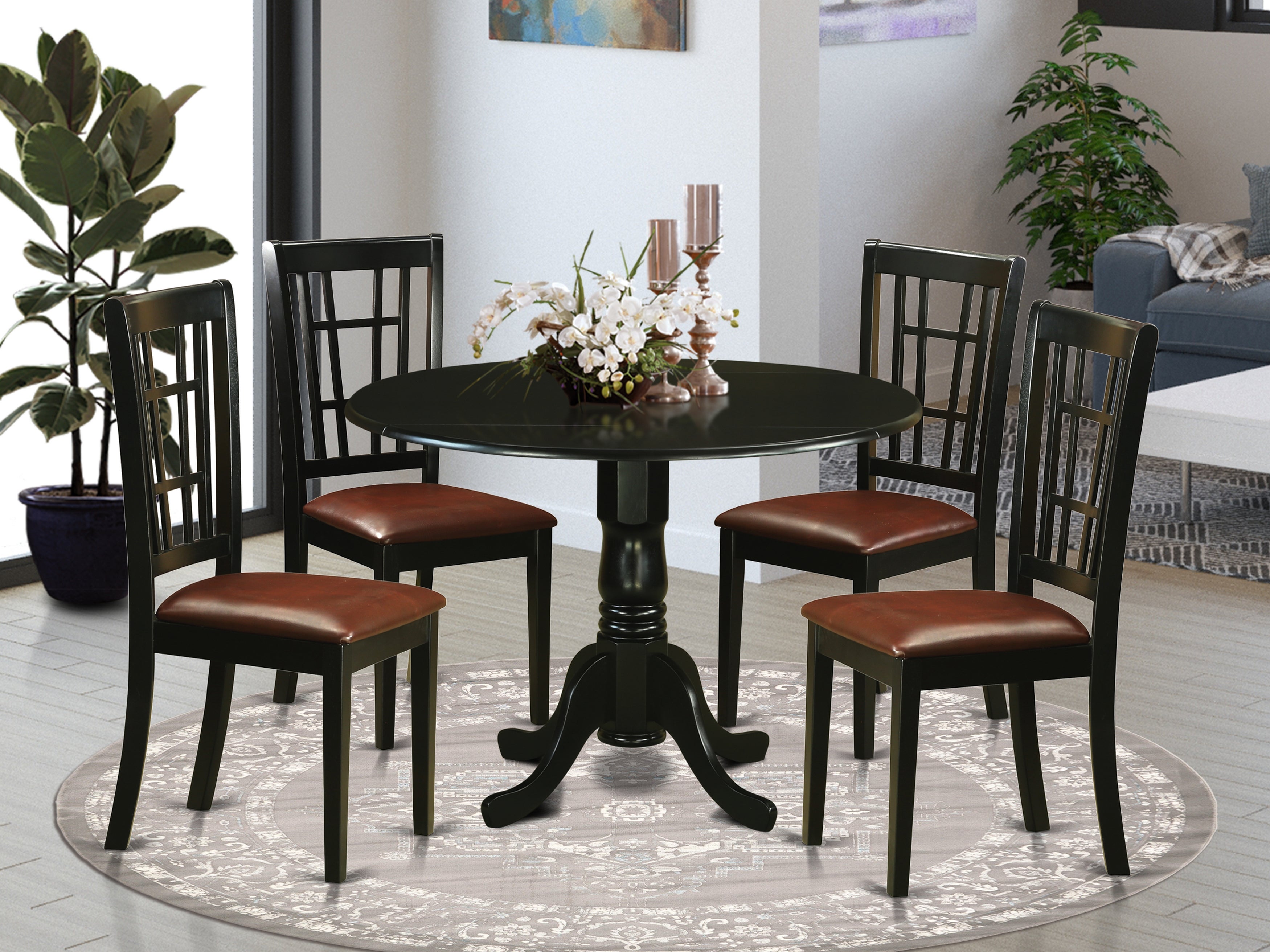 DLNI5-BLK-LC 5 PC Dining room set -Table and 4 Dining Chairs