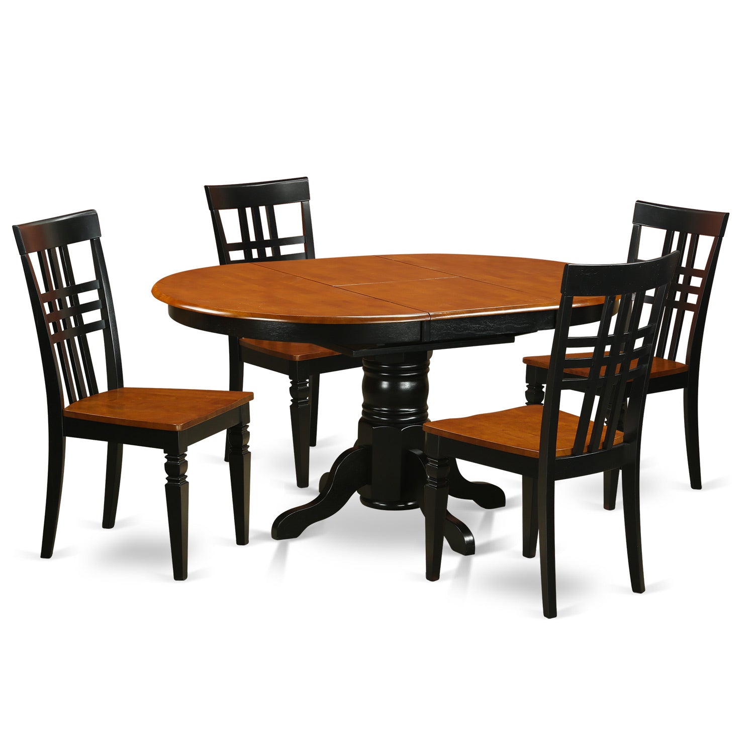 KELG5-BCH-W 5 PC Kitchen Tables and chair set with a Kenley Dining Table and 4 Kitchen Chairs in Black and Cherry