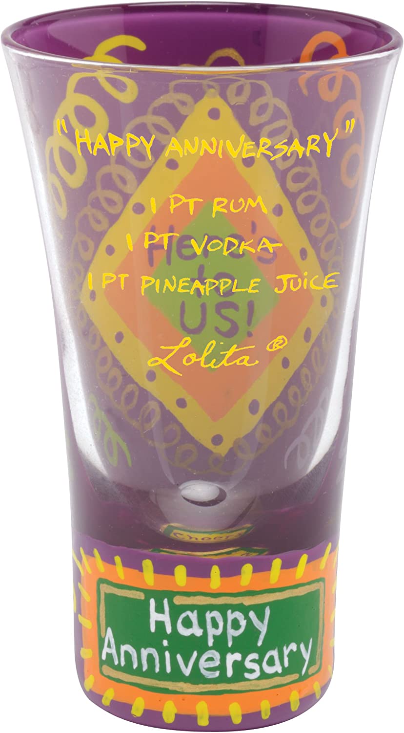 Lolita Hand Painted Shooter Glass, Happy Anniversary