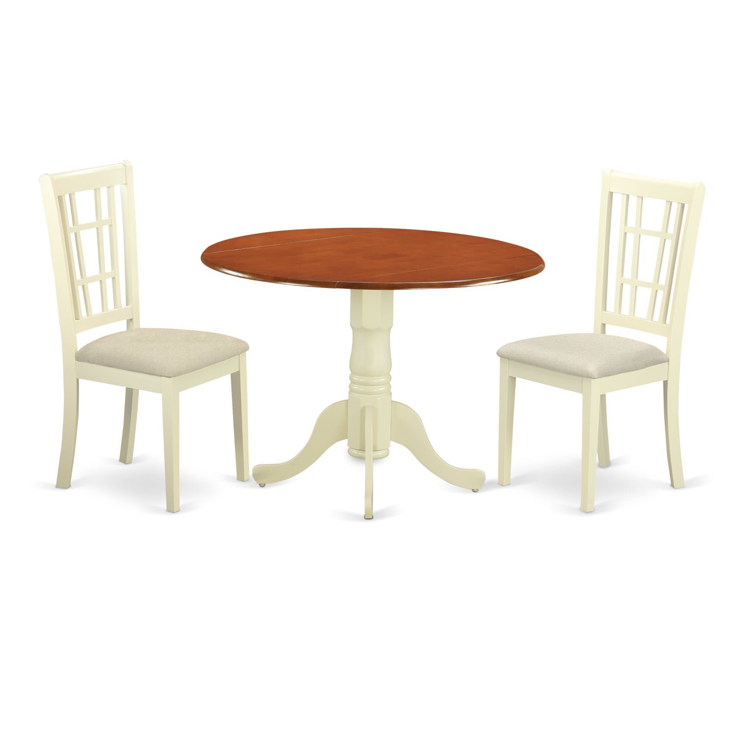 DLNI3-BMK-C 3 PC dinette Table set for 2- Small Kitchen Table and 2 Dining Chairs
