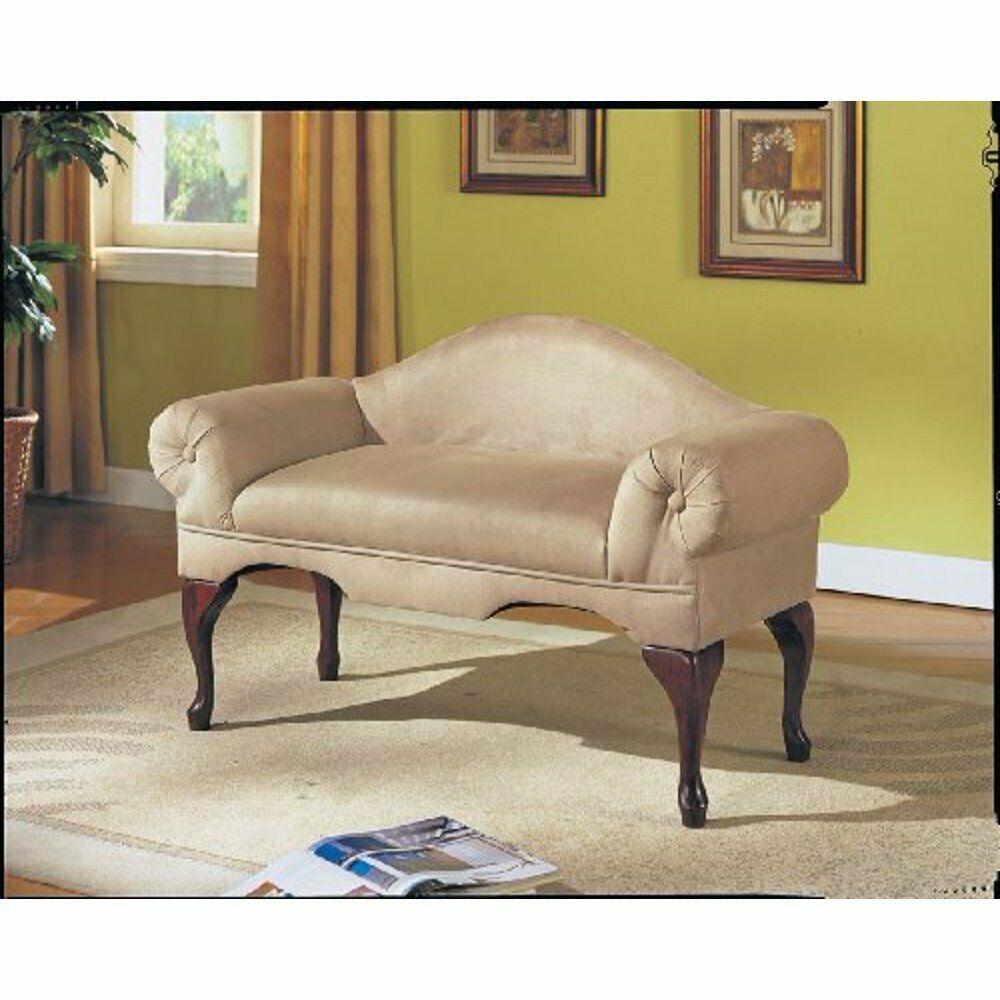 Aston Microfiber Rolled Arm with Back Bench, Beige Finish