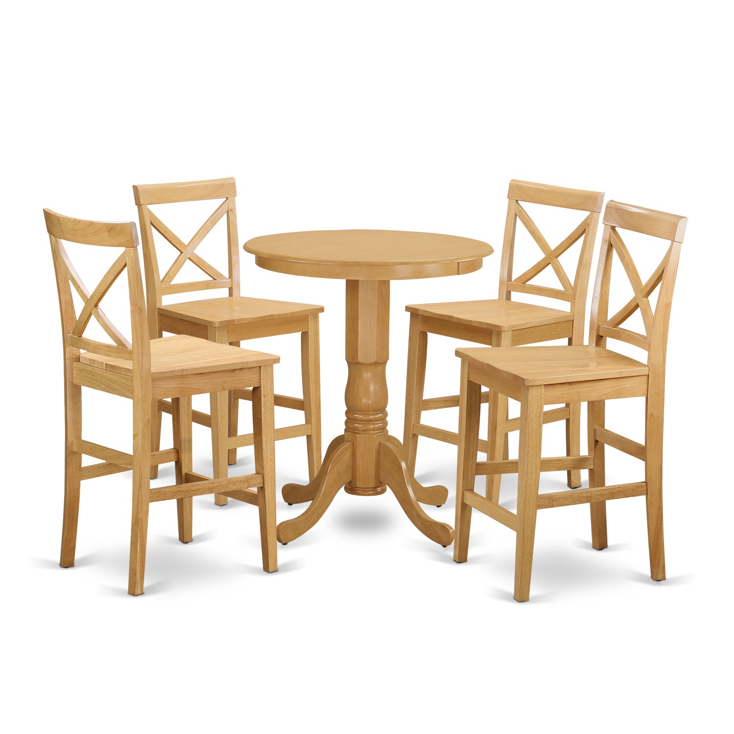 EDPB5-OAK-W 5 PC counter height set - counter height Table and 4 Dining Chairs.