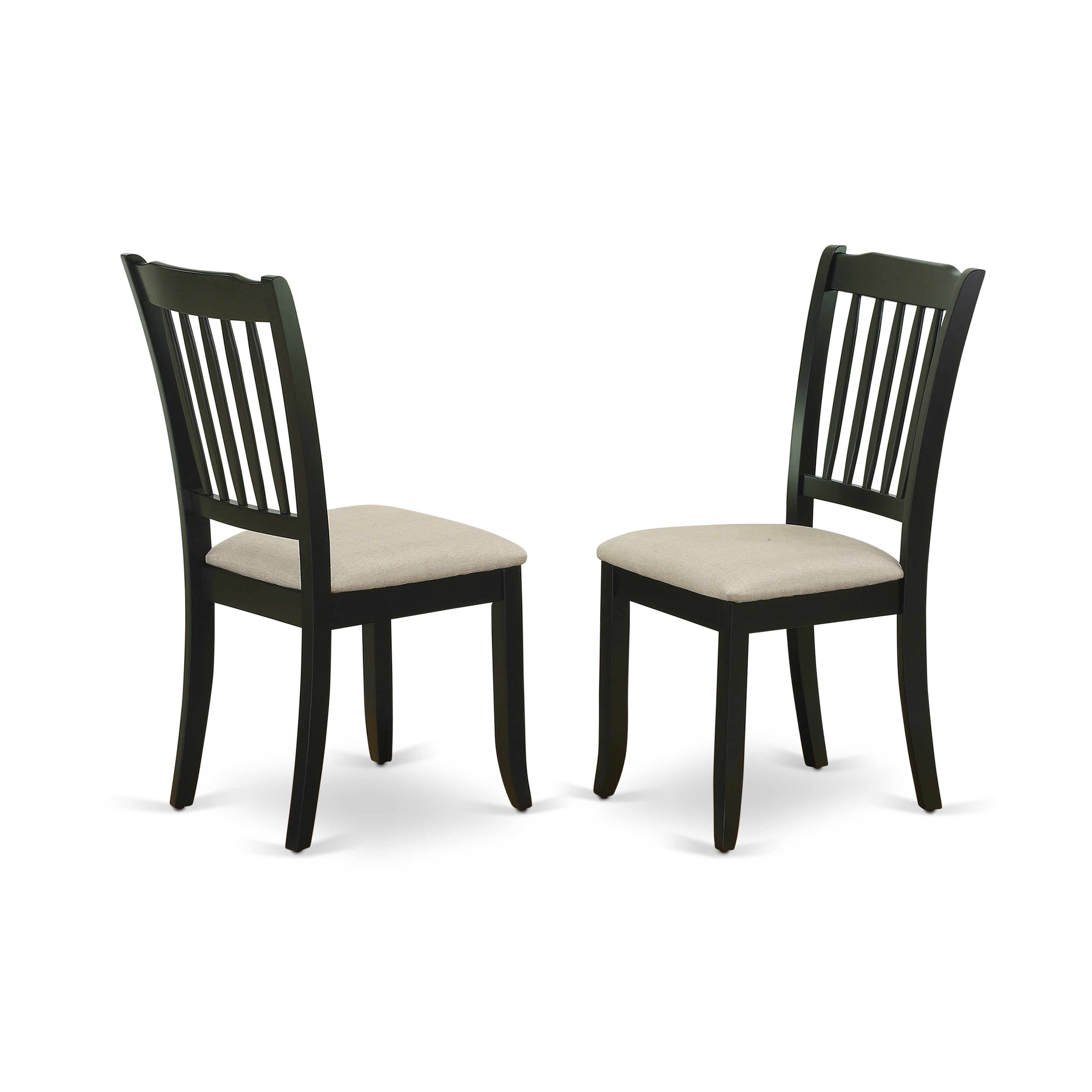 DUDA5-BLK-C 5Pc Dining Set Includes a Rectangle Dining Table and Four Vertical Slatted Microfiber Seat Kitchen Chairs, Black Finish