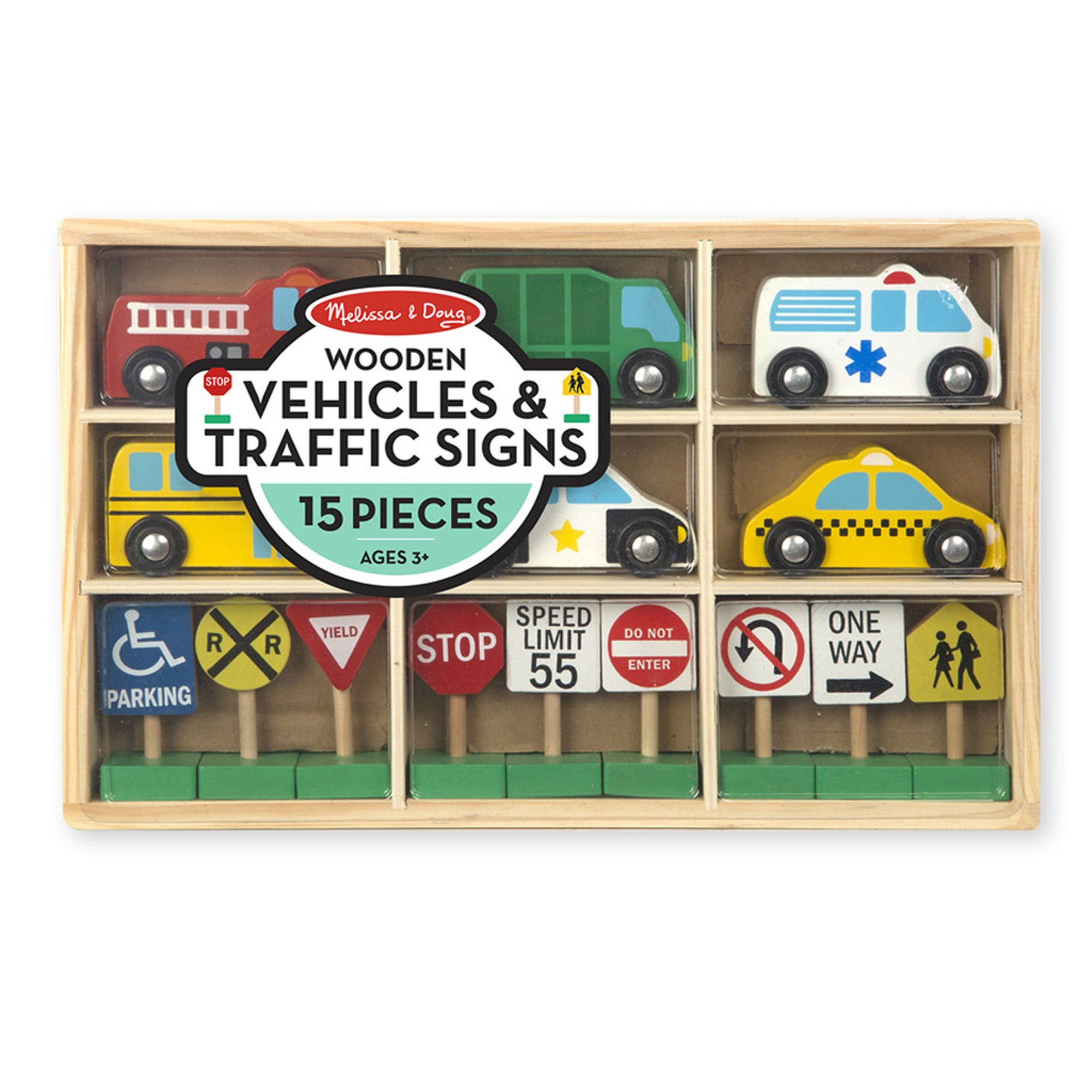 Melissa & Doug® Wooden Vehicles & Traffic Signs