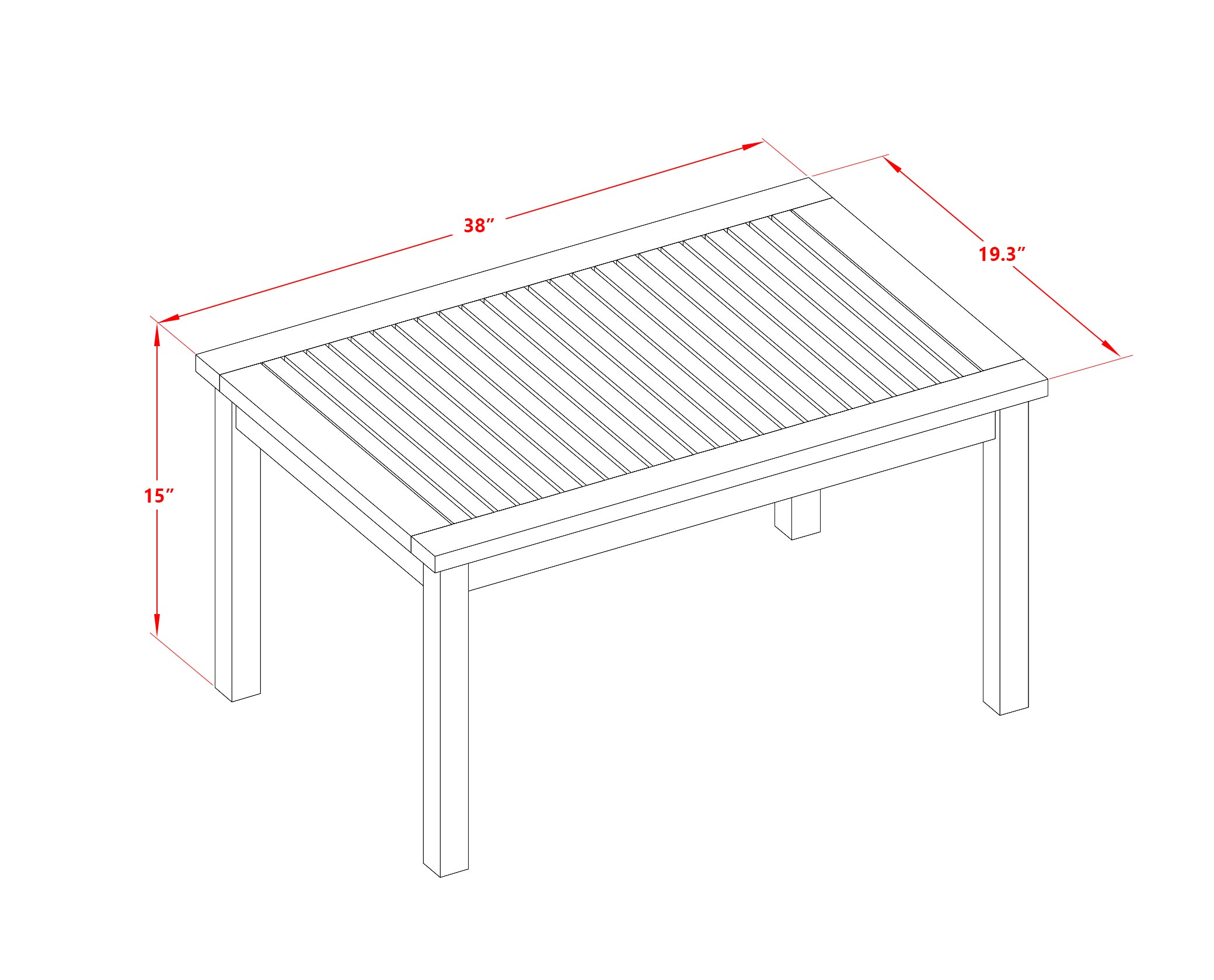 Coppell 4-piece Wood Patio Dining Set in Natural Oil