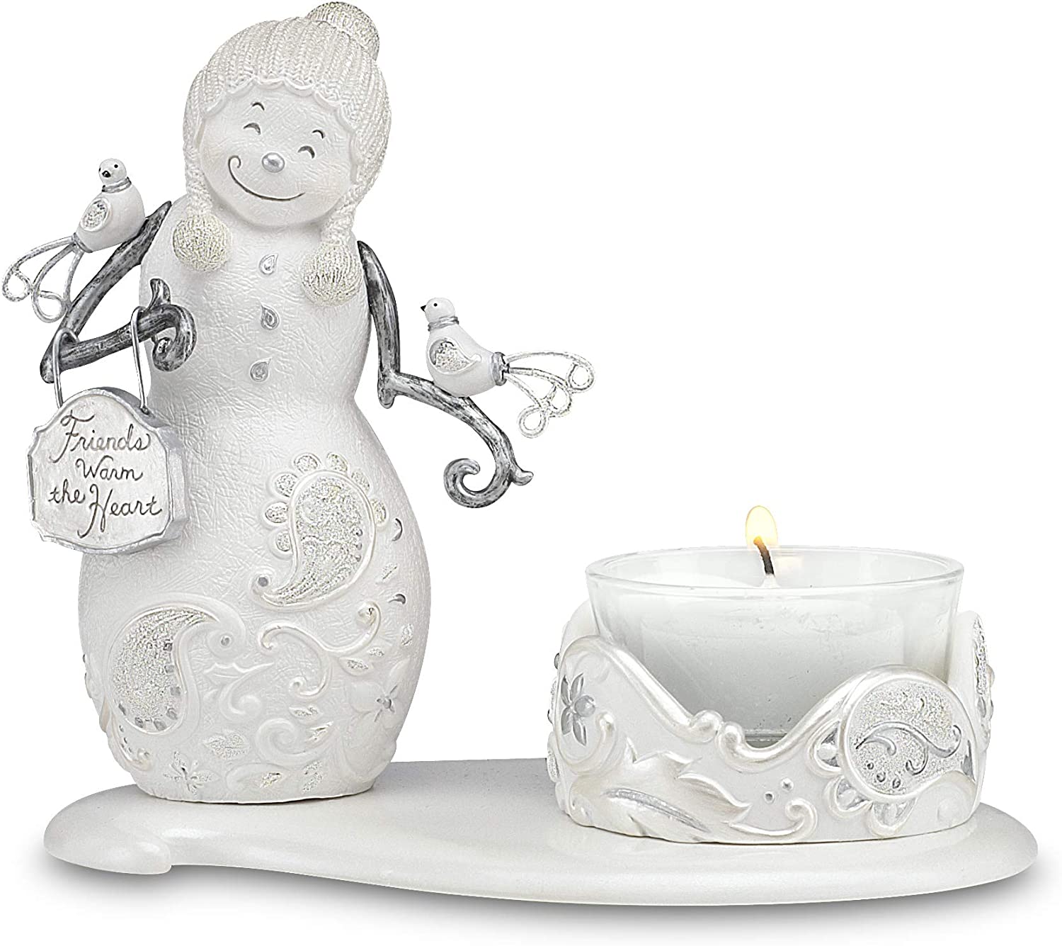 Perfectly by Pavilion Gift Snowman Figurine and Candle Holder
