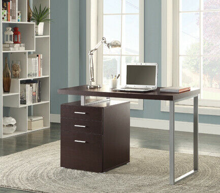 Brennan 3-Drawer Home Office Reversible Writing Desk Cappuccino