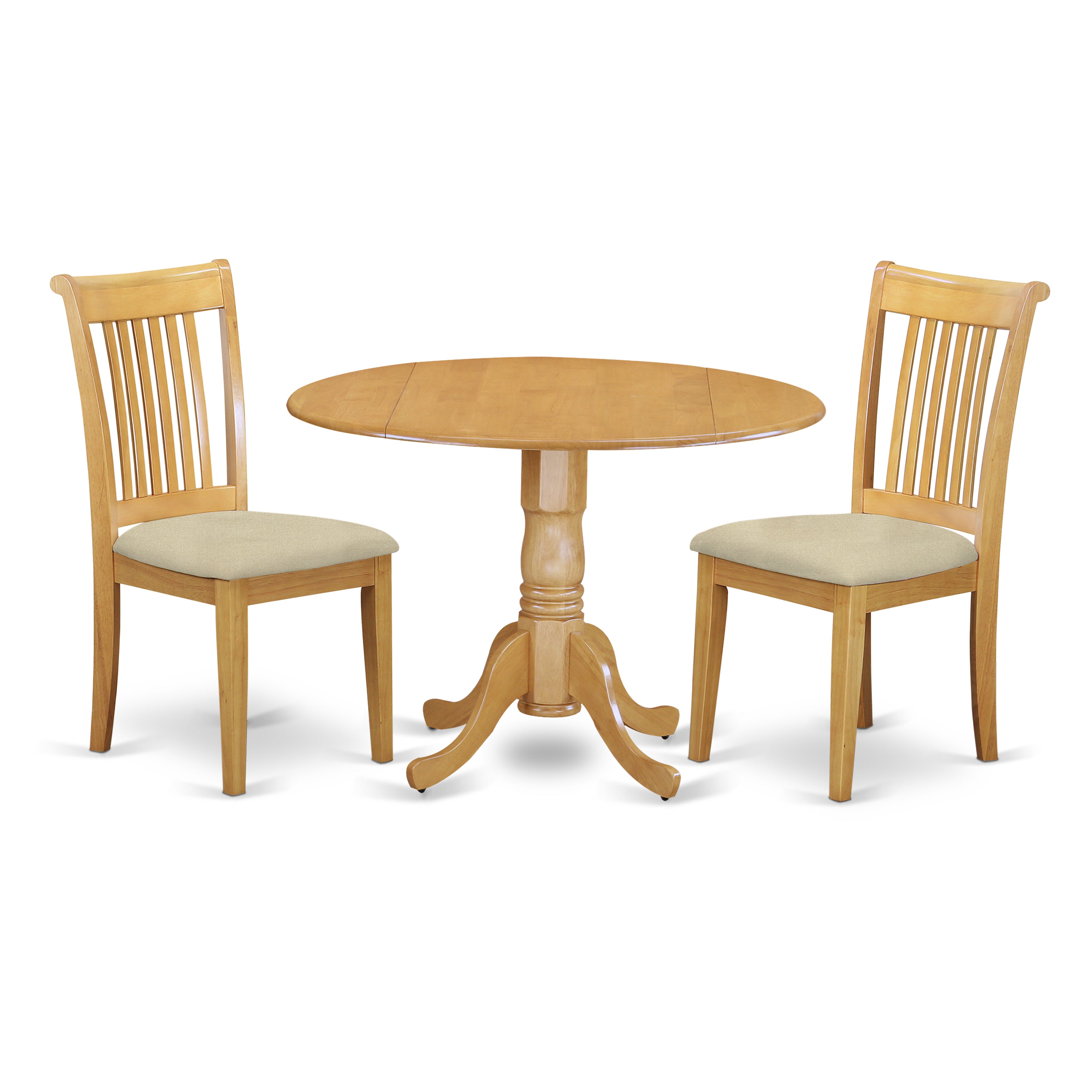 DLPO3-OAK-C 3 PC Dublin kitchen table set-Dining table and 2 cushion Kitchen chairs