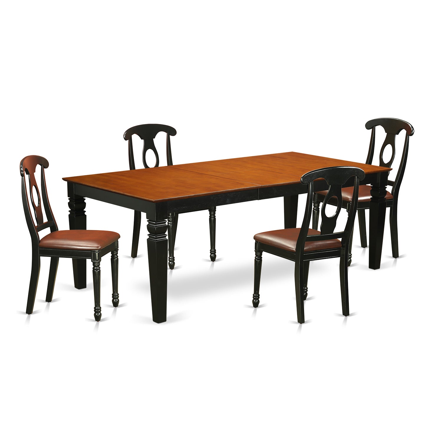 LGKE5-BCH-LC 5 Pc Kitchen Table set with a Dining Table and 4 Kitchen Chairs in Black and Cherry