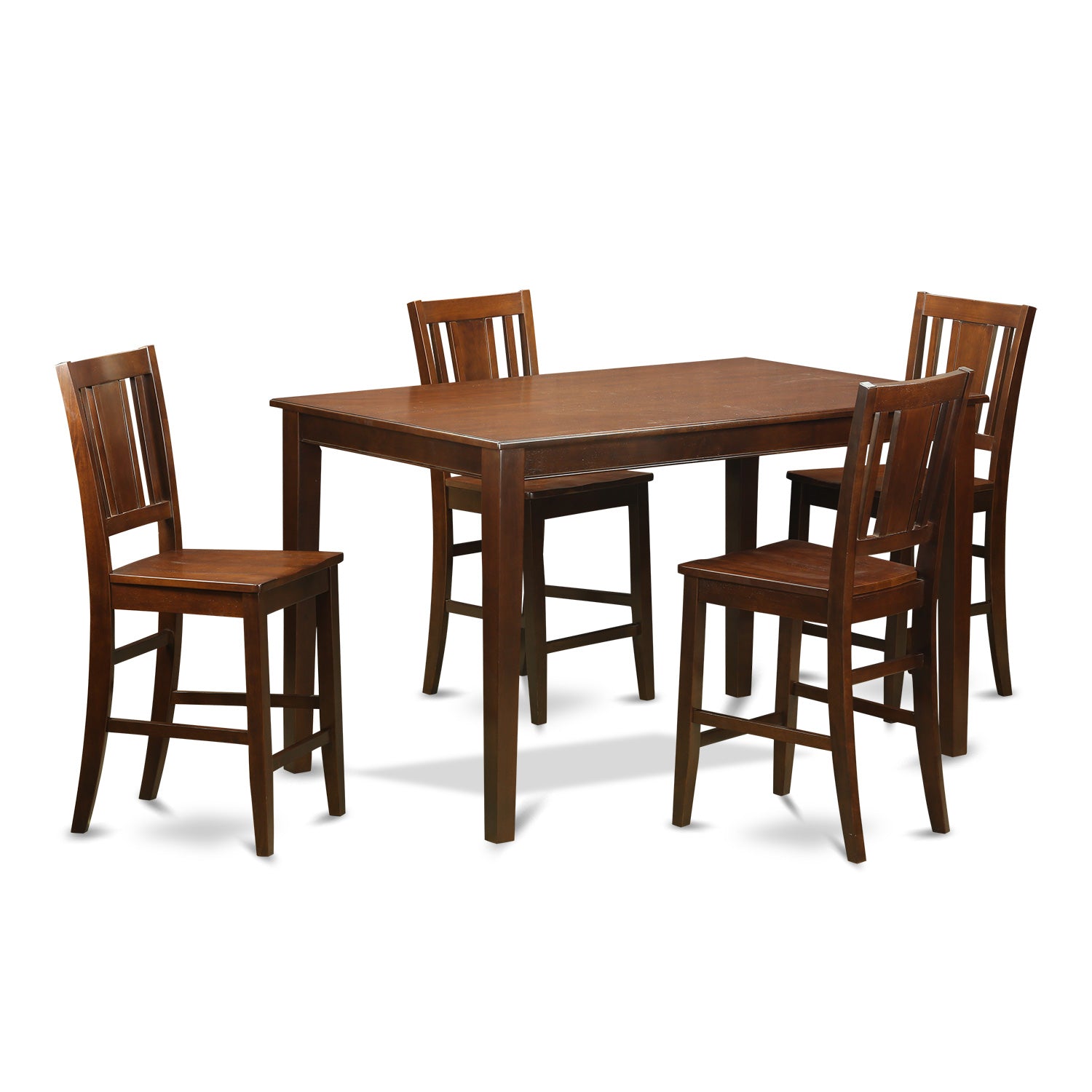 DUBU5H-MAH-W 5 Pc Counter height Table set- pub Table and 4 counter height chair.