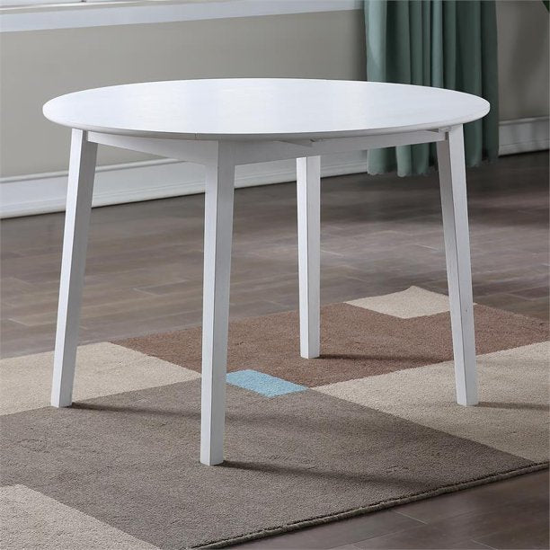 Naples White Wood Drop-leaf Dining Table