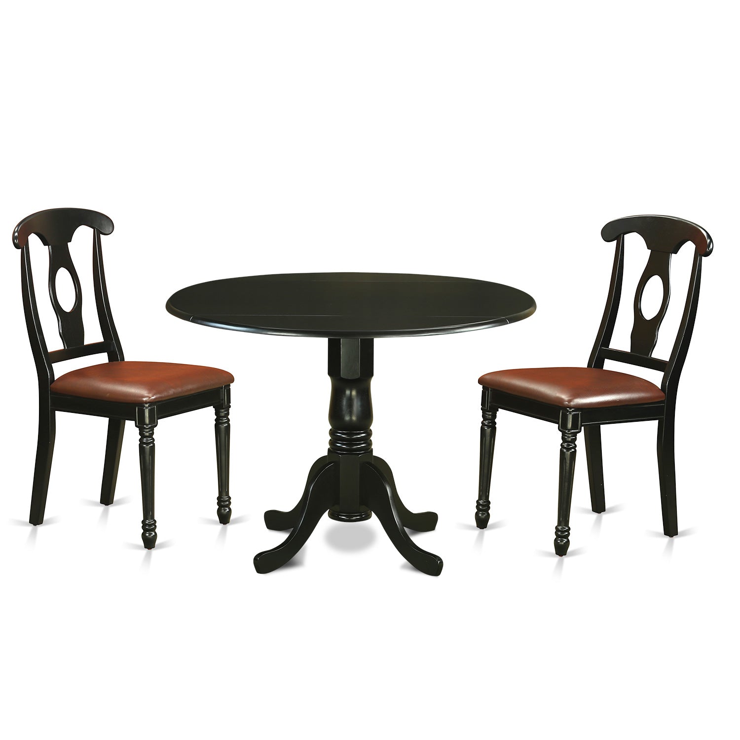 DLKE3-BLK-LC 3 Pc Dining room set-Dinette Table and 2 dinette Chairs