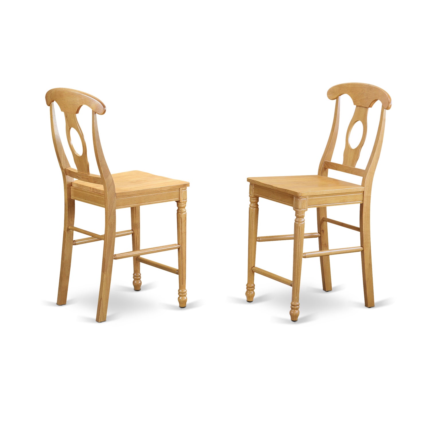 KES-OAK-W Kenley Counter Height Stools With Wood Seat In Oak Finish