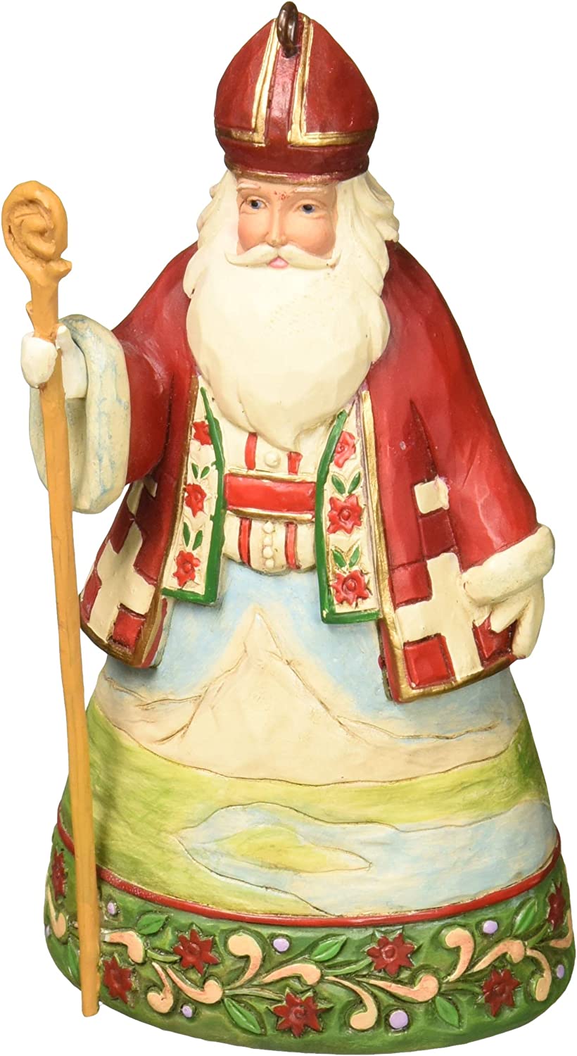Jim Shore Heartwood Creek Swiss Santa Stone Resin Hanging Ornament