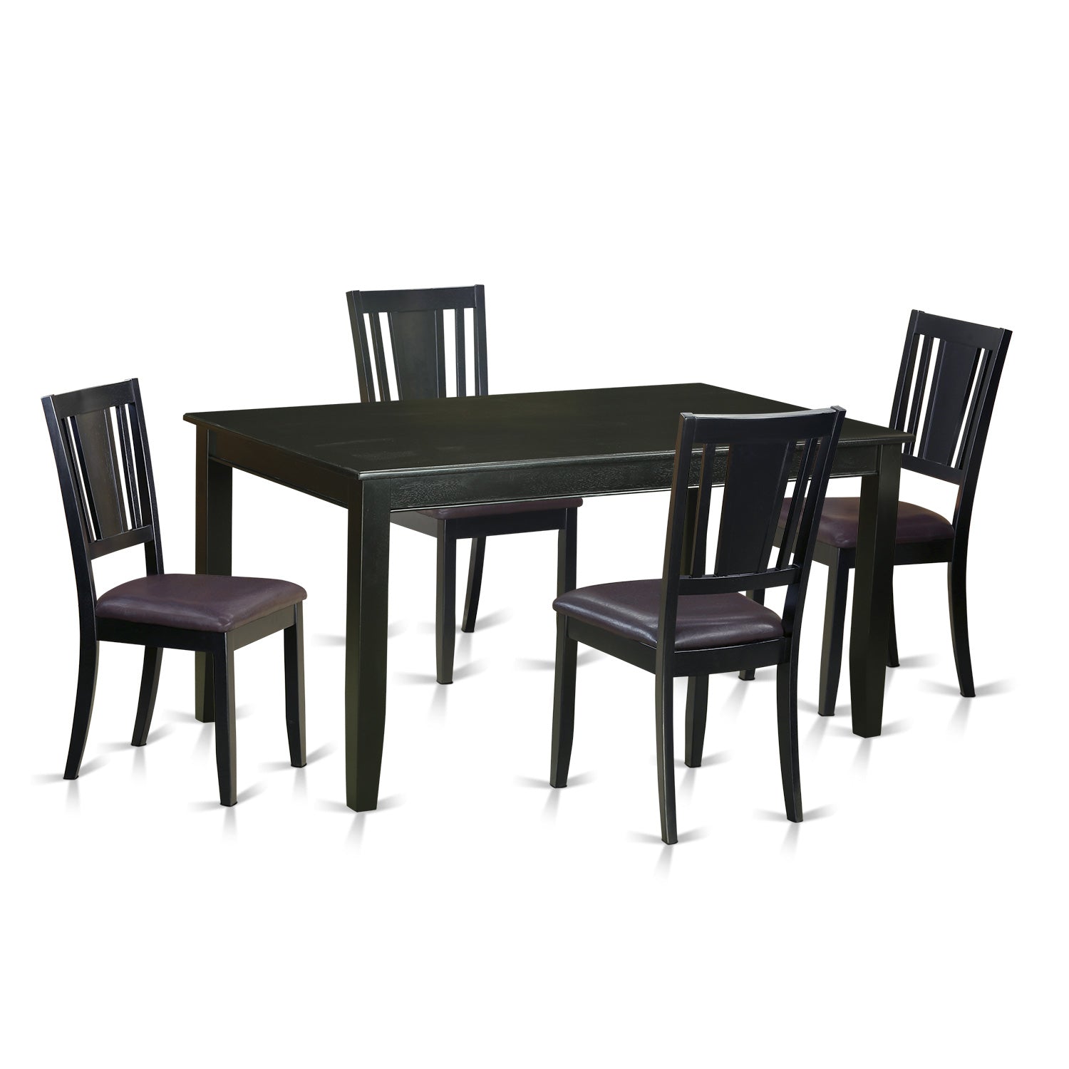DULE5-BLK-LC 5 PC Dining room set-Dining Table and 4 Chairs for Dining Chairs