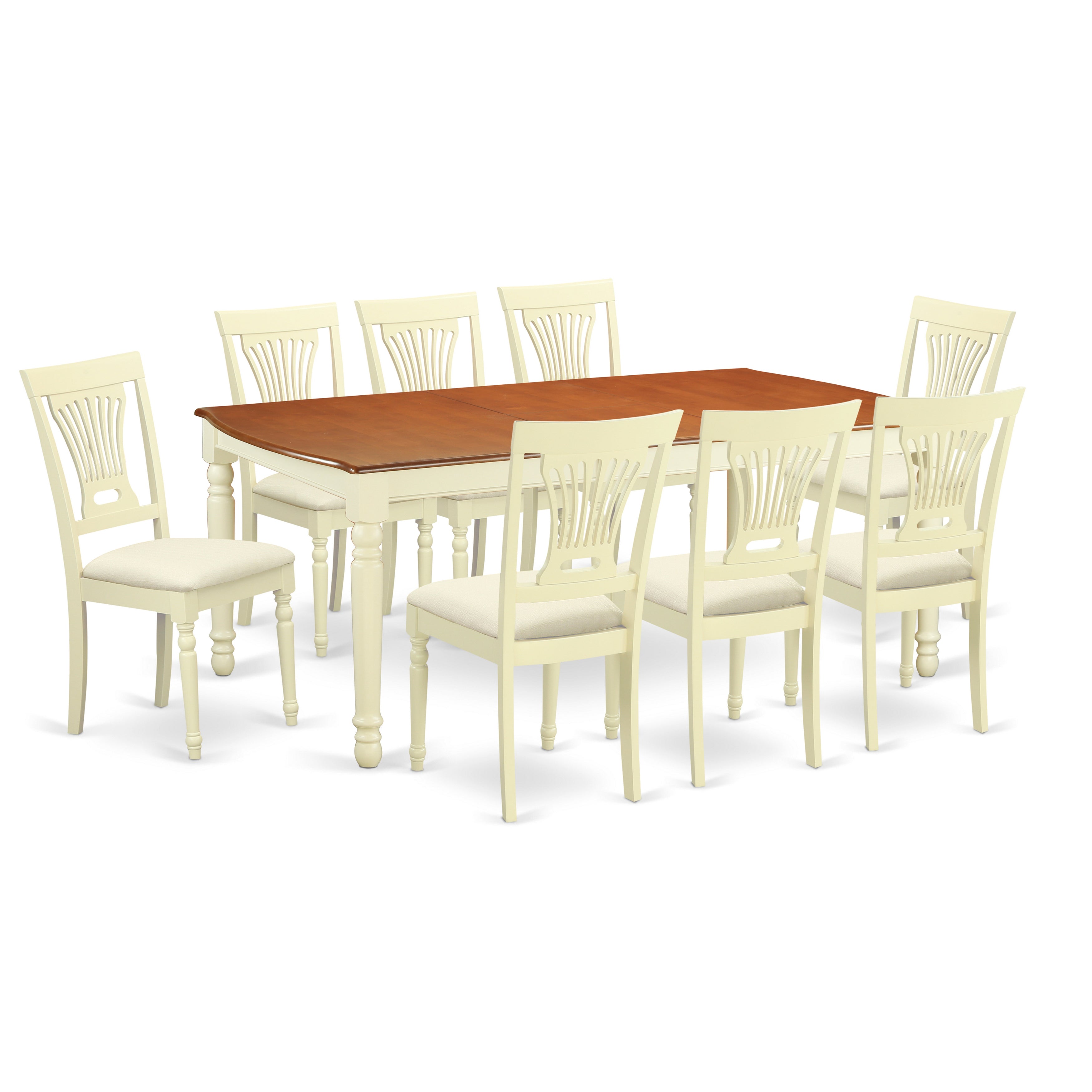 DOPL9-WHI-C 9 PcKitchen dinette set -Kitchen Table and 8 Dining Chairs
