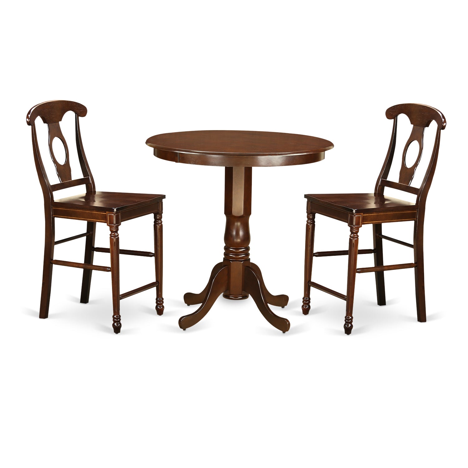 JAKE3-MAH-W 3 Pc pub Table set-pub Table and 2 Kitchen bar stool