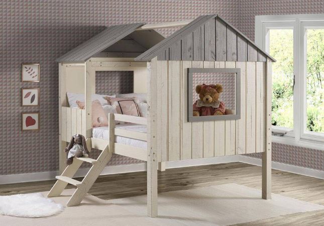 Full House Low Loft with Dual Underbed Drawers, Rustic Sand & Grey