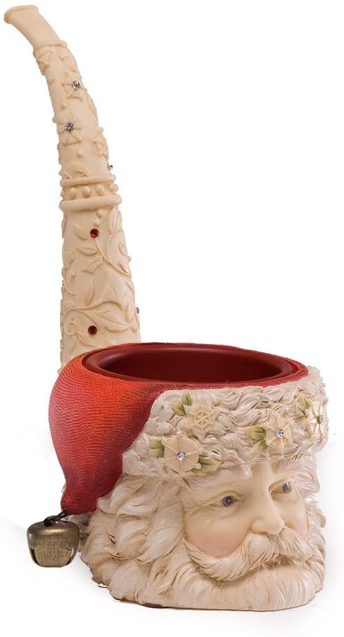 Enesco Christmas Candle Holder Heart Santa Claus with Bell Candleholder