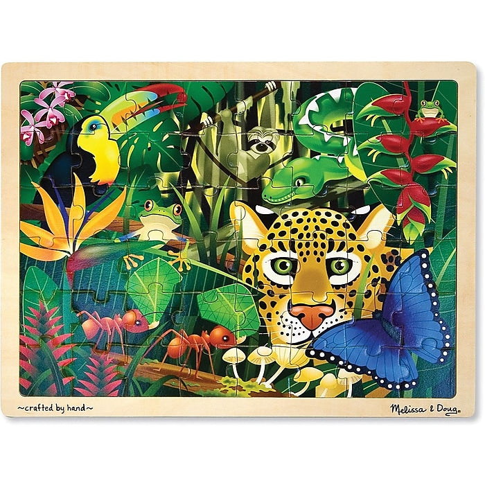 Melissa & Doug Rainforest Wooden Jigsaw Puzzle With Storage Tray (48 pcs)