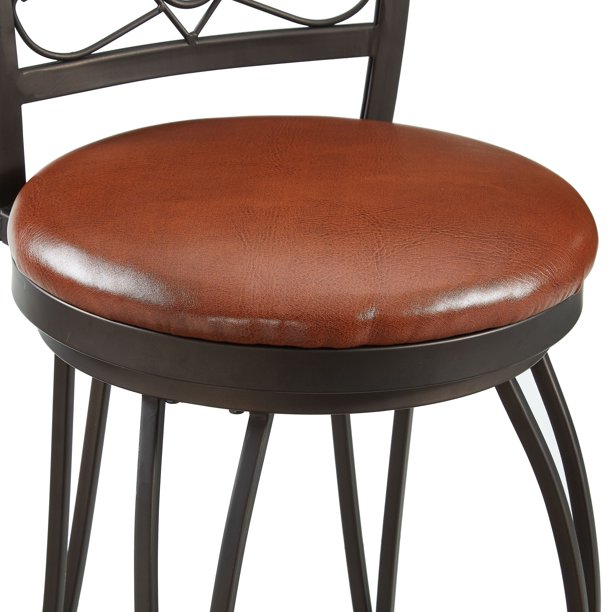 Powell Muted Copper Stamped Back Bar Stool, Bronze