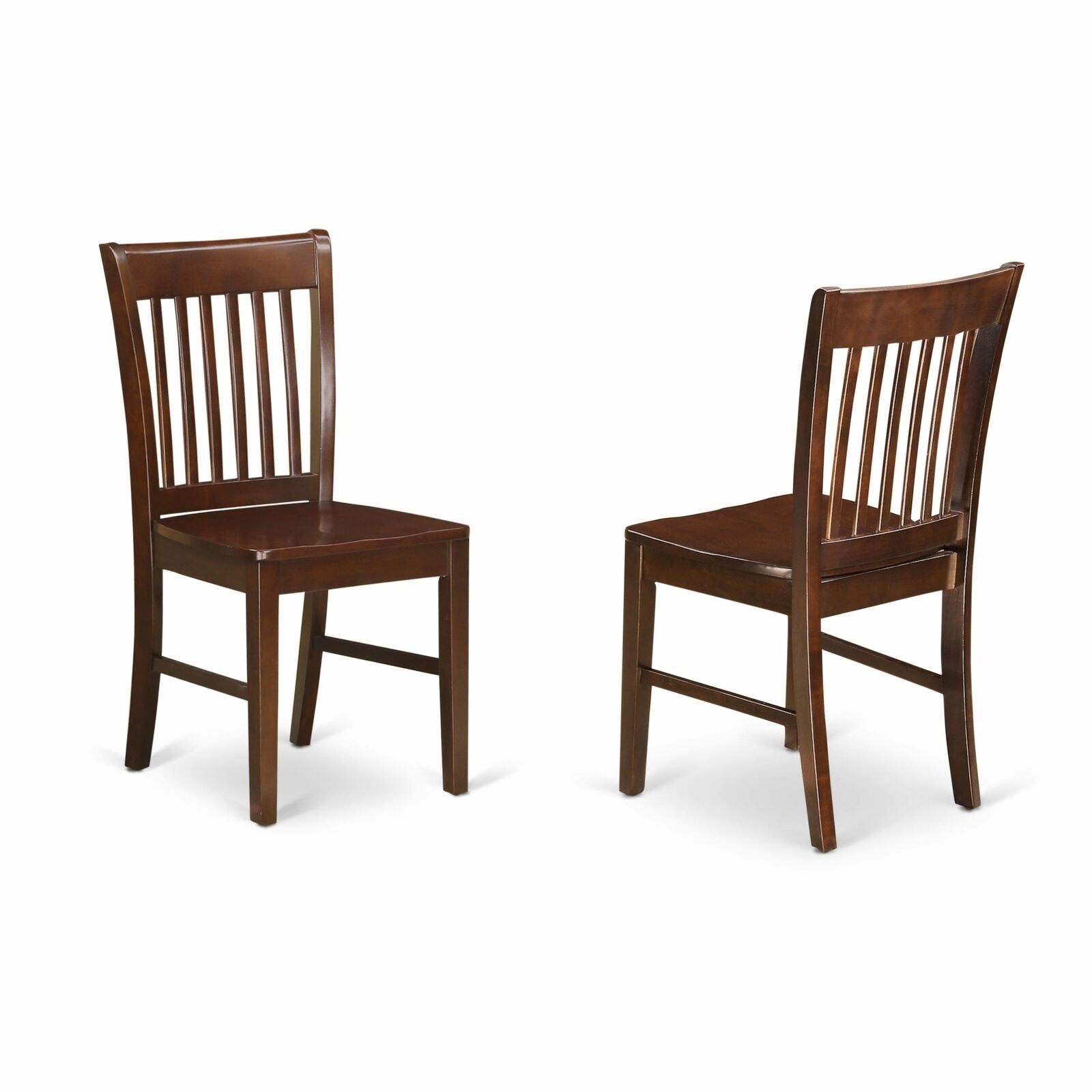 Norfolk Kitchen Dining Chair with Wood Seat -Mahogany Finish - Pack of 2
