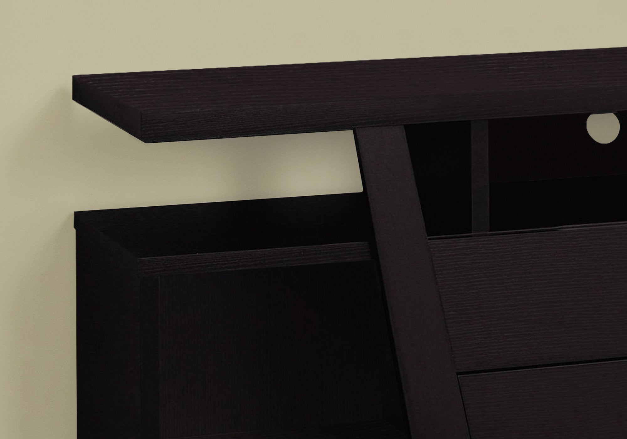 60" TV Stand with 2 Storage Drawers In Cappuccino