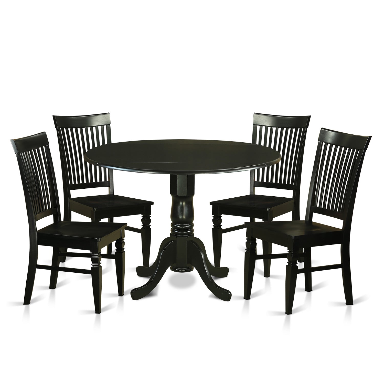 DLWE5-BLK-W 5 PC small Kitchen Table set - Table and 4 Dining Chairs