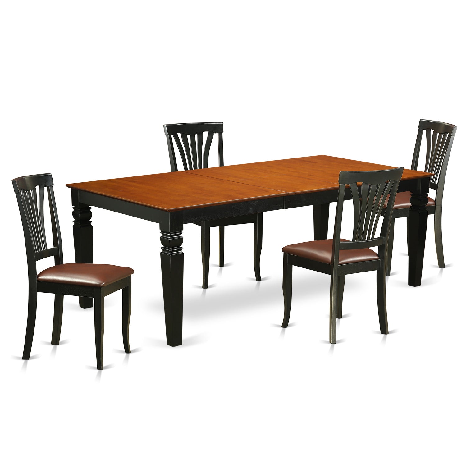 LGAV5-BCH-LC 5 Pc Table and chair set with a Table and 4 Dining Chairs in Black and Cherry