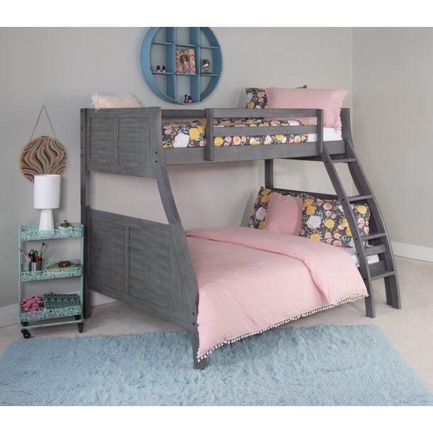 Powell Easton Twin Over Full Bunk Bed In Grey