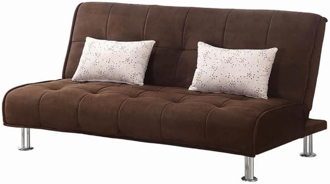 Ellwood Upholstered Sofa Bed Futon in Brown