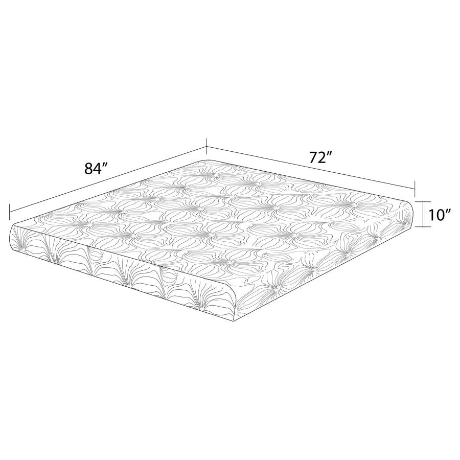 Key 10" California king Memory Foam Mattress White