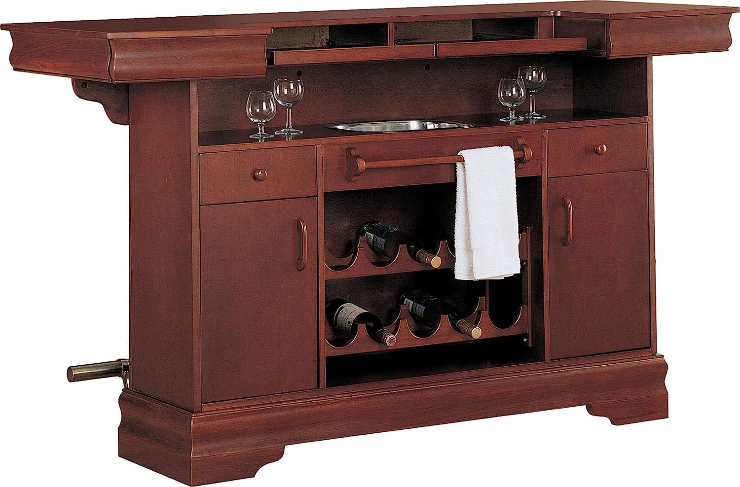 Coaster Lambert Bar Unit with Sink Cherry